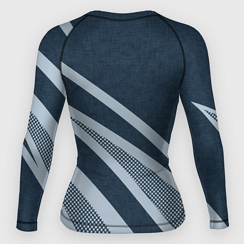 Женский рашгард Sport синий текстурный с полосами / 3D-принт – фото 2