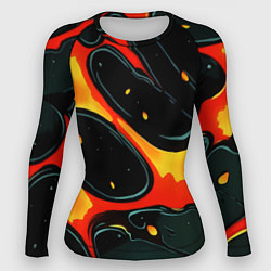 Женский рашгард Оранжевые разломы текстура