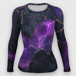 Женский рашгард Фиолетовый разлом с молниями