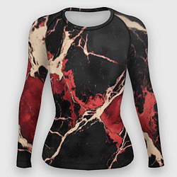 Рашгард женский Красно-черная потертая текстура, цвет: 3D-принт