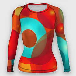 Рашгард женский Оптическая абстракция с кругами, цвет: 3D-принт