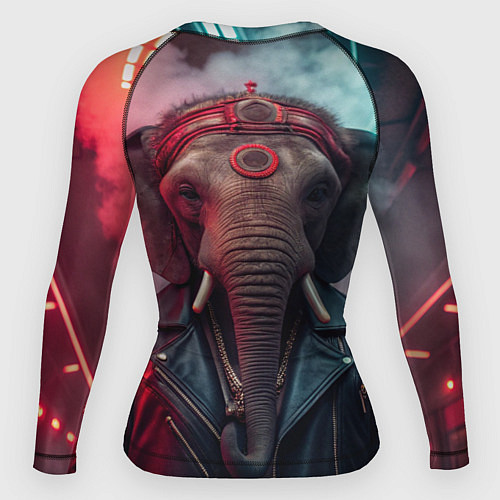 Женский рашгард Cyberpunk elephant / 3D-принт – фото 2