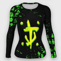 Женский рашгард Doom x fallout кислотное лого