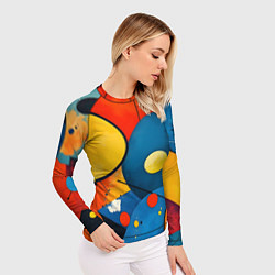 Рашгард женский Динамичный красочный паттерн, цвет: 3D-принт — фото 2