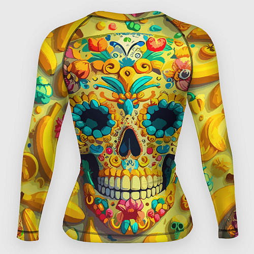 Женский рашгард Красочный летний паттерн с черепом - нейроарт / 3D-принт – фото 2