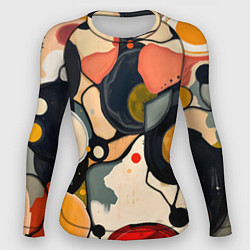 Рашгард женский Абстракция с кругами и краской, цвет: 3D-принт