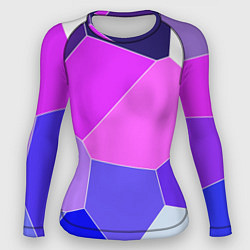 Рашгард женский Сине-розовый крупные фрагменты, цвет: 3D-принт