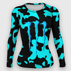 Женский рашгард Monster energy камуфляж голубой