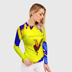 Рашгард женский Cyberpunk краски неоновые, цвет: 3D-принт — фото 2