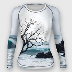 Рашгард женский Дерево в море, цвет: 3D-принт