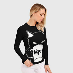 Рашгард женский Angry black cat nope, цвет: 3D-принт — фото 2