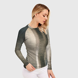 Рашгард женский Размытые серо-бежевые полосы, цвет: 3D-принт — фото 2