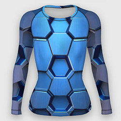 Рашгард женский Синий бронежилет, цвет: 3D-принт