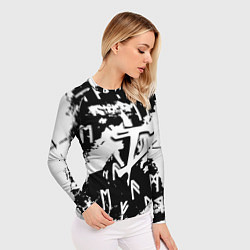 Рашгард женский Doom символы краски, цвет: 3D-принт — фото 2