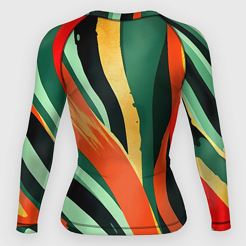 Женский рашгард Тропическая жаркая абстракция / 3D-принт – фото 2