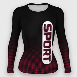 Рашгард женский Sport чёрно-розовый текстурный градиент, цвет: 3D-принт