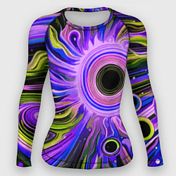 Рашгард женский Абстрактный неоновый космос - чёрная дыра, цвет: 3D-принт