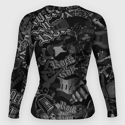 Женский рашгард Nirvana Курт Кобейн на фоне гитар / 3D-принт – фото 2