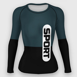 Женский рашгард Sport чёрно-синий с белым