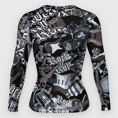 Женский рашгард Oasis на фоне гитар / 3D-принт – фото 2