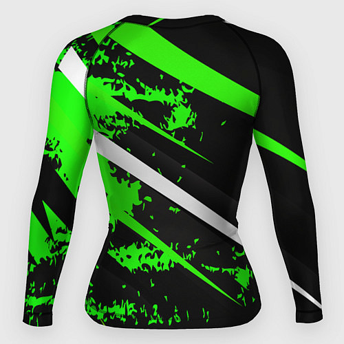Женский рашгард Color black and green / 3D-принт – фото 2