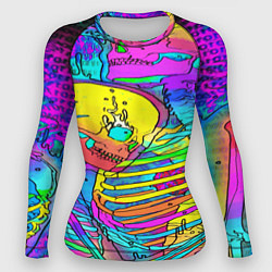 Женский рашгард Черепа неоновые краски