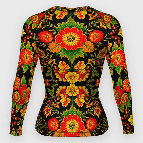 Женский рашгард Русская хохломская роспись / 3D-принт – фото 2
