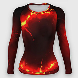 Женский рашгард Красный круг из огня текстура
