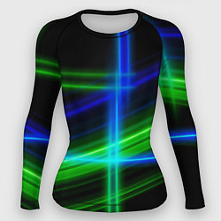 Рашгард женский Color blue black green, цвет: 3D-принт