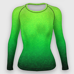 Женский рашгард Градиент мозаика зелёный в тёмный