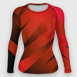 Женский рашгард Красно-коричневый абстрактные полосы