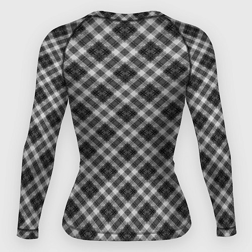 Женский рашгард Косая черно белая клетка / 3D-принт – фото 2