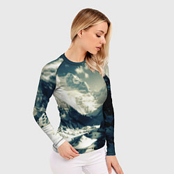 Рашгард женский Река и горы снежные пейзаж, цвет: 3D-принт — фото 2