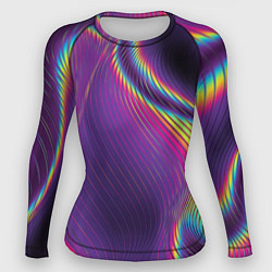 Женский рашгард Неоновые волны линии