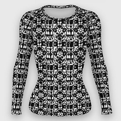 Рашгард женский Чёрно-белый узорный паттерн, цвет: 3D-принт