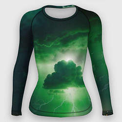 Рашгард женский Зелёный гром, цвет: 3D-принт