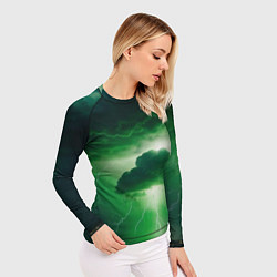 Рашгард женский Зелёный гром, цвет: 3D-принт — фото 2