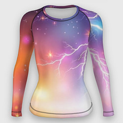 Рашгард женский Магический фон с молниями и звездами, цвет: 3D-принт