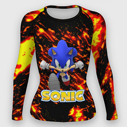 Рашгард женский Sonic огенная текстура, цвет: 3D-принт