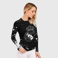 Рашгард женский Real Madrid белые краски, цвет: 3D-принт — фото 2