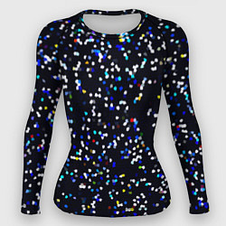 Женский рашгард Чёрно-синий мозаика паттерн