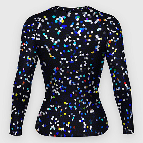 Женский рашгард Чёрно-синий мозаика паттерн / 3D-принт – фото 2
