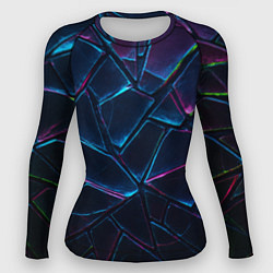 Рашгард женский Неоновые линии и фигуры, цвет: 3D-принт