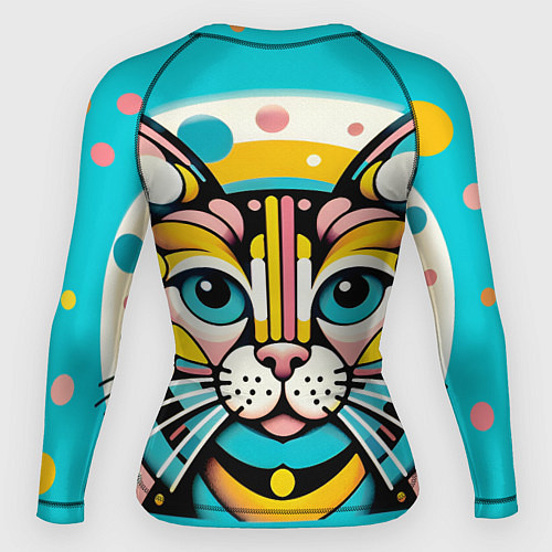 Женский рашгард Портрет абстрактного кота / 3D-принт – фото 2
