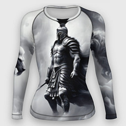 Рашгард женский Спартанский воин среди львов, цвет: 3D-принт