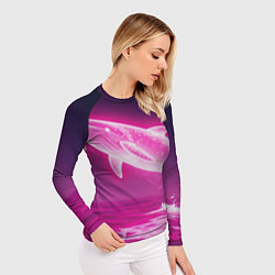 Рашгард женский Кит неоновый, цвет: 3D-принт — фото 2