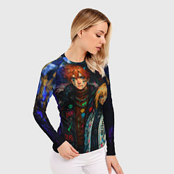 Рашгард женский Люмин и Тарталья потеки краски, цвет: 3D-принт — фото 2