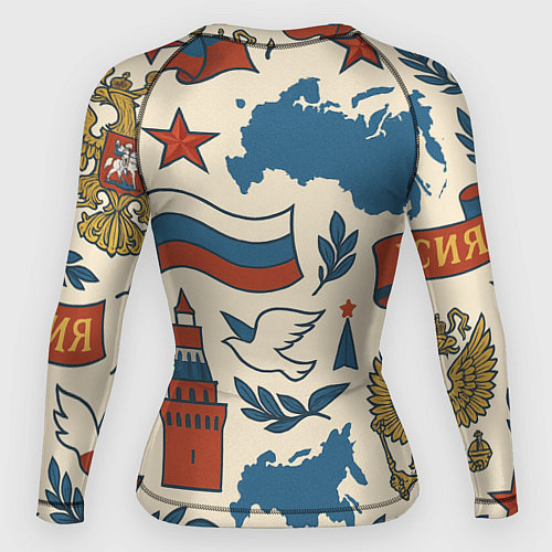 Женский рашгард Российский патриотический узор / 3D-принт – фото 2
