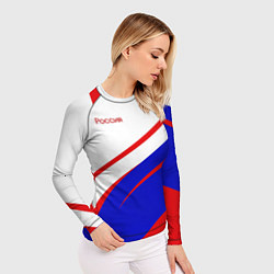 Рашгард женский Россия бело-сине-красный, цвет: 3D-принт — фото 2