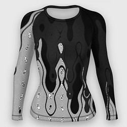 Женский рашгард Чёрно-белый абстракция стекающаяся